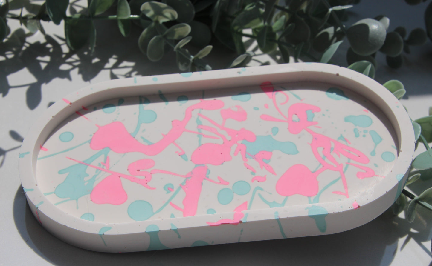 trinket tray "Splash" türkis pink