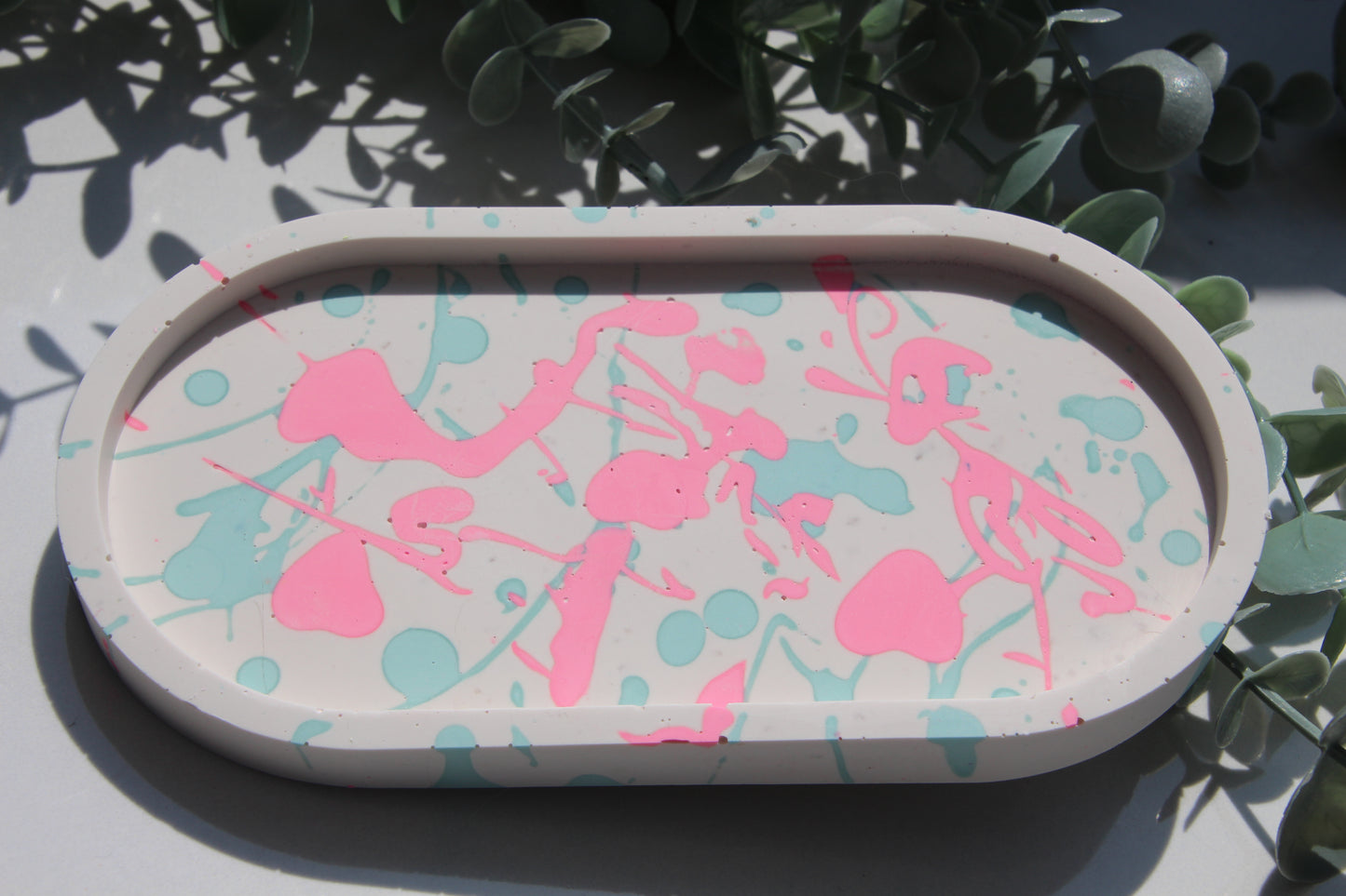 trinket tray "Splash" türkis pink