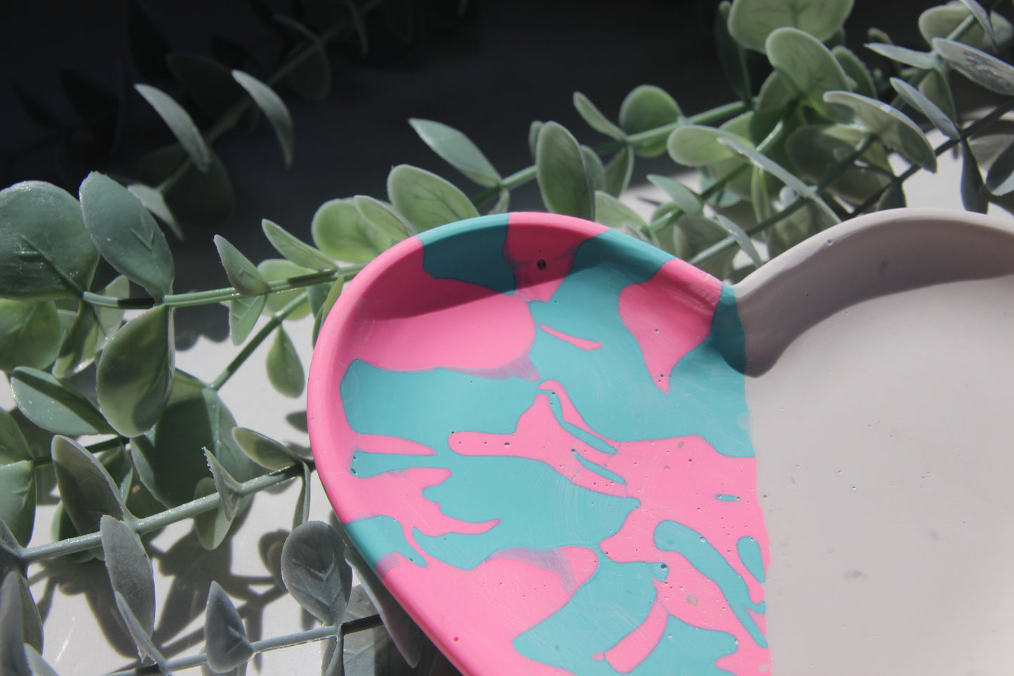 Schale "Herz" pink türkis natur