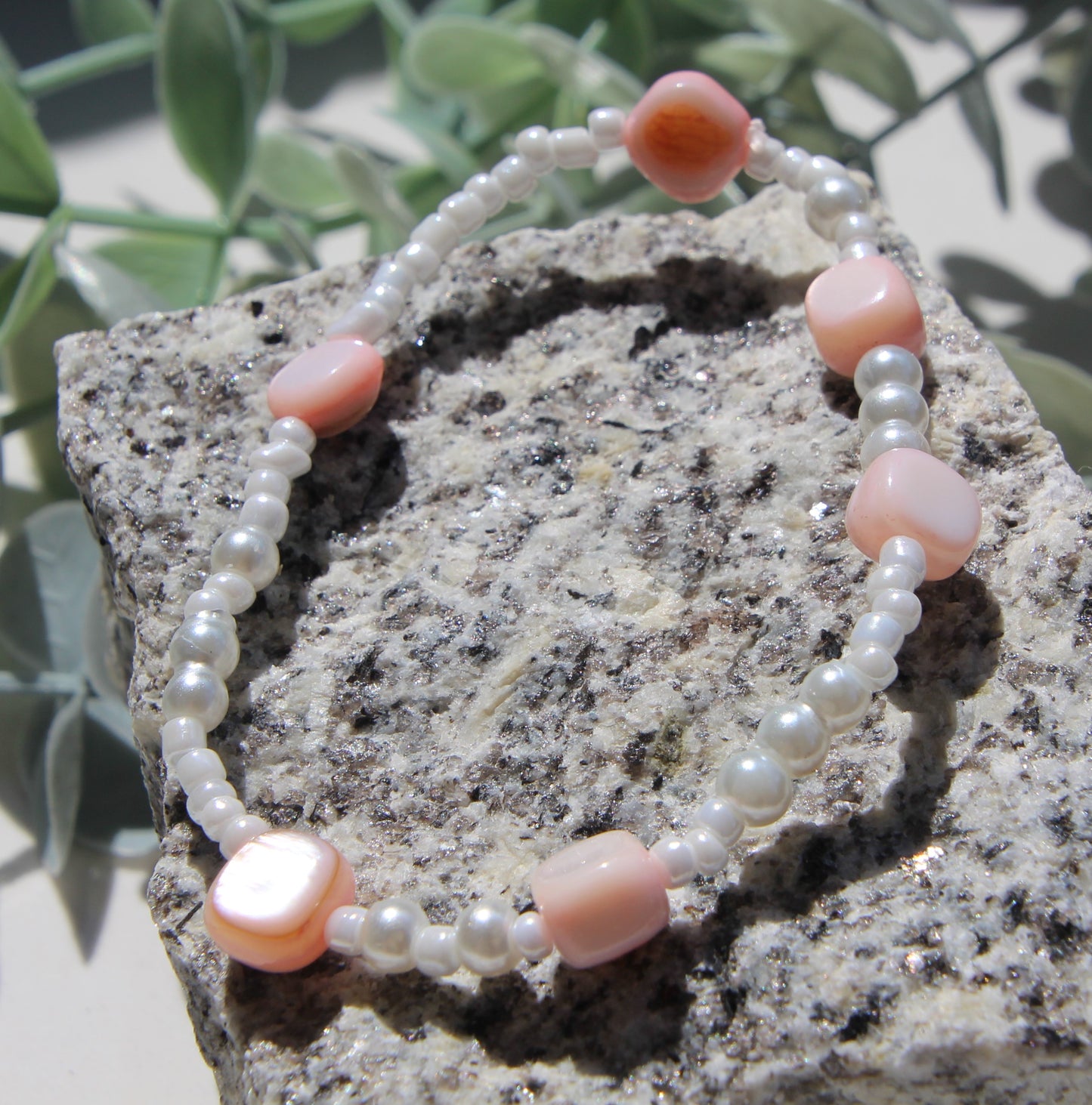Armband 3teilig rosa weiß perlmutt