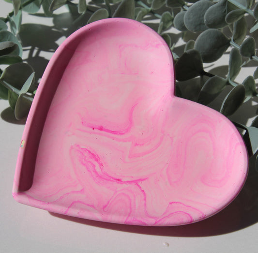 Schale "Herz" Marmor Pink
