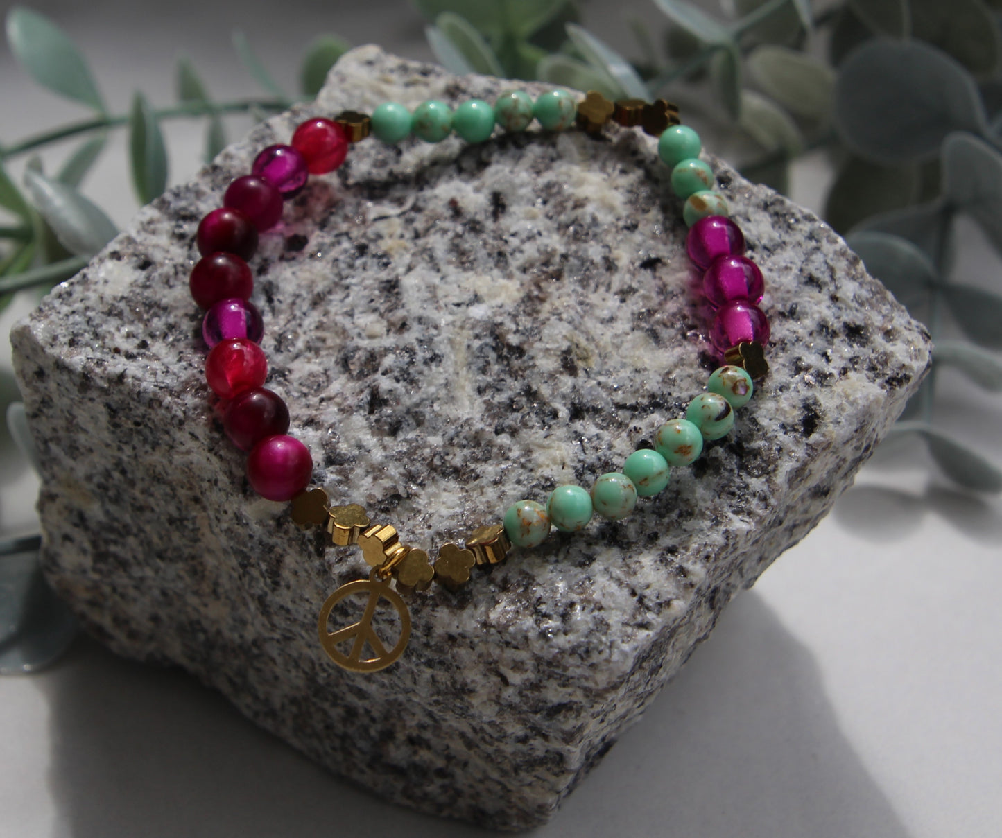 Armband pink hämatit "Peace"