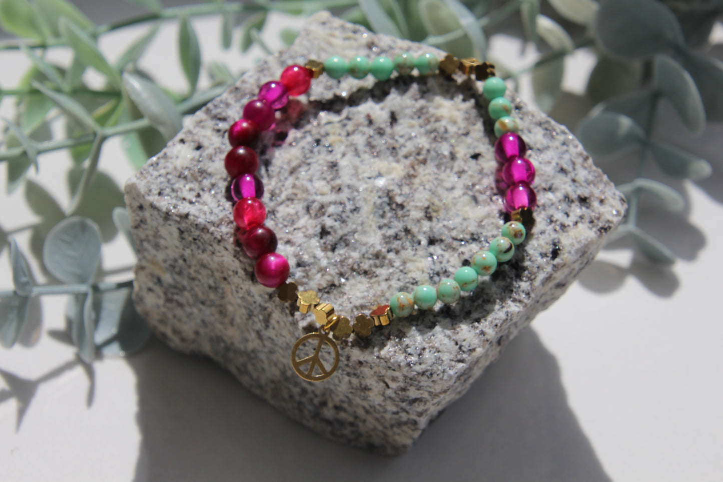 Armband pink hämatit "Peace"